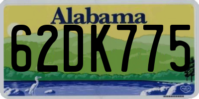 AL license plate 62DK775