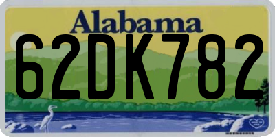 AL license plate 62DK782