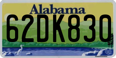 AL license plate 62DK830
