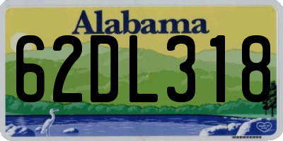 AL license plate 62DL318