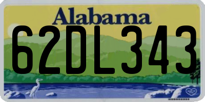 AL license plate 62DL343