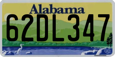 AL license plate 62DL347