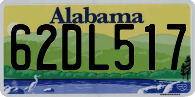 AL license plate 62DL517