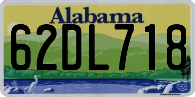 AL license plate 62DL718
