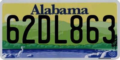 AL license plate 62DL863