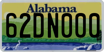 AL license plate 62DN000