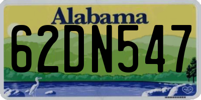 AL license plate 62DN547