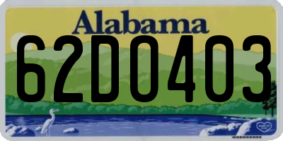 AL license plate 62DO403
