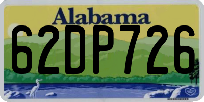 AL license plate 62DP726