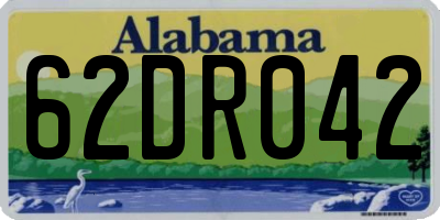 AL license plate 62DR042