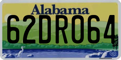 AL license plate 62DR064