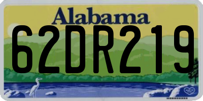 AL license plate 62DR219