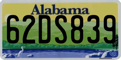 AL license plate 62DS839