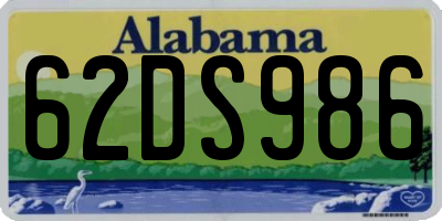 AL license plate 62DS986