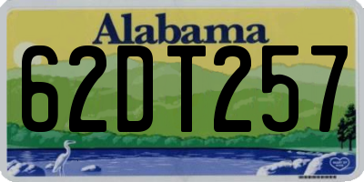 AL license plate 62DT257