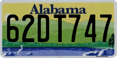 AL license plate 62DT747