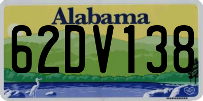 AL license plate 62DV138
