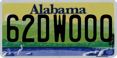 AL license plate 62DW000