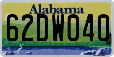 AL license plate 62DW040