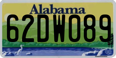 AL license plate 62DW089