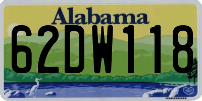 AL license plate 62DW118