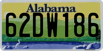 AL license plate 62DW186