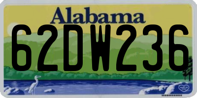 AL license plate 62DW236