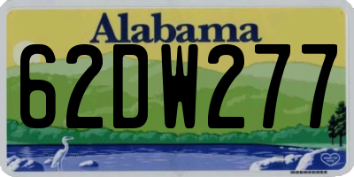 AL license plate 62DW277