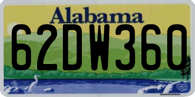 AL license plate 62DW360