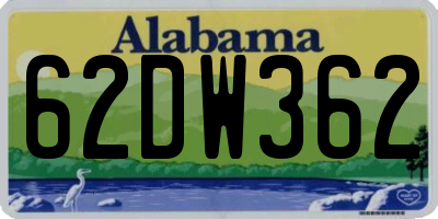 AL license plate 62DW362