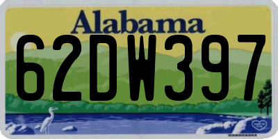 AL license plate 62DW397