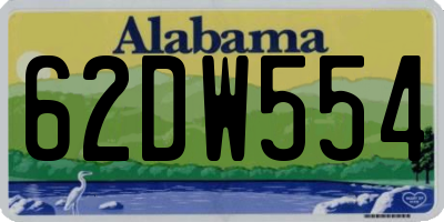 AL license plate 62DW554