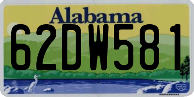 AL license plate 62DW581