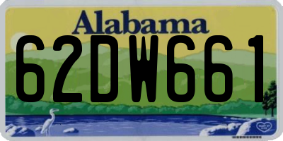 AL license plate 62DW661