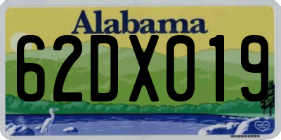 AL license plate 62DX019
