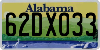 AL license plate 62DX033