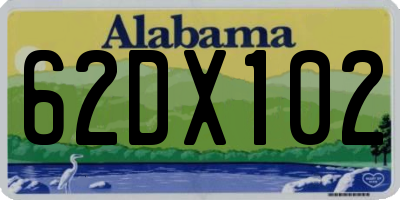 AL license plate 62DX102