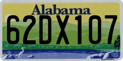 AL license plate 62DX107