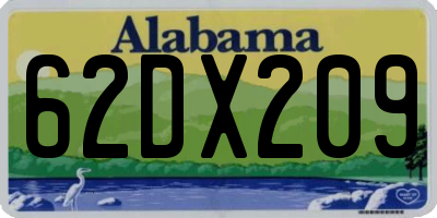 AL license plate 62DX209
