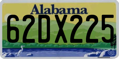 AL license plate 62DX225