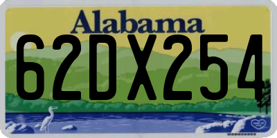 AL license plate 62DX254