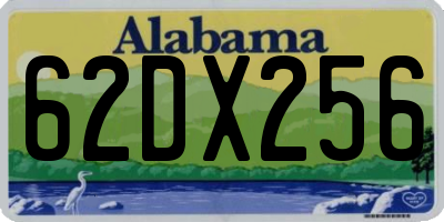 AL license plate 62DX256