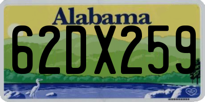 AL license plate 62DX259