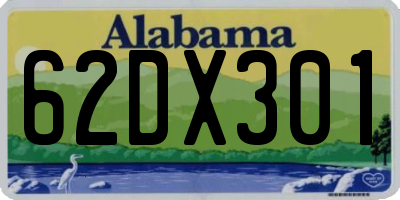 AL license plate 62DX301