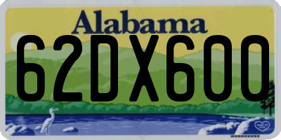 AL license plate 62DX600