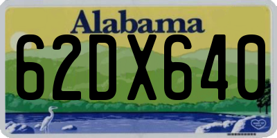 AL license plate 62DX640