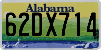 AL license plate 62DX714