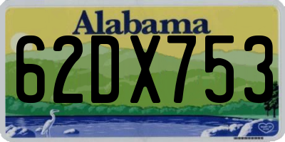 AL license plate 62DX753