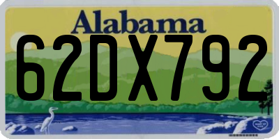 AL license plate 62DX792