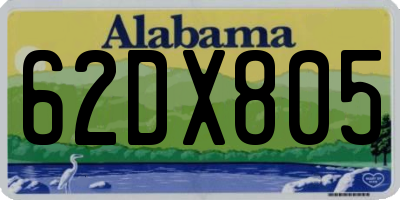 AL license plate 62DX805